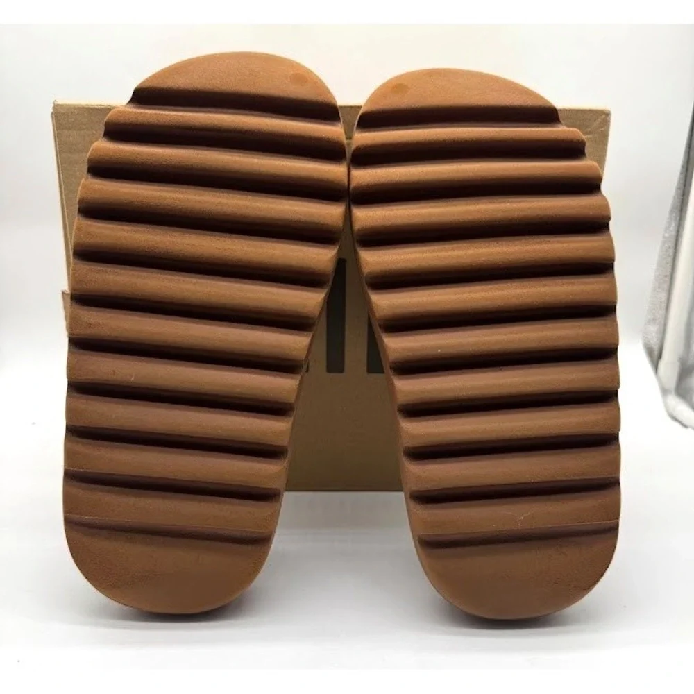 Adidas Yeezy Slide Flax FZ5896 Men's US 8 EU 42 Brown Comfort Slides
